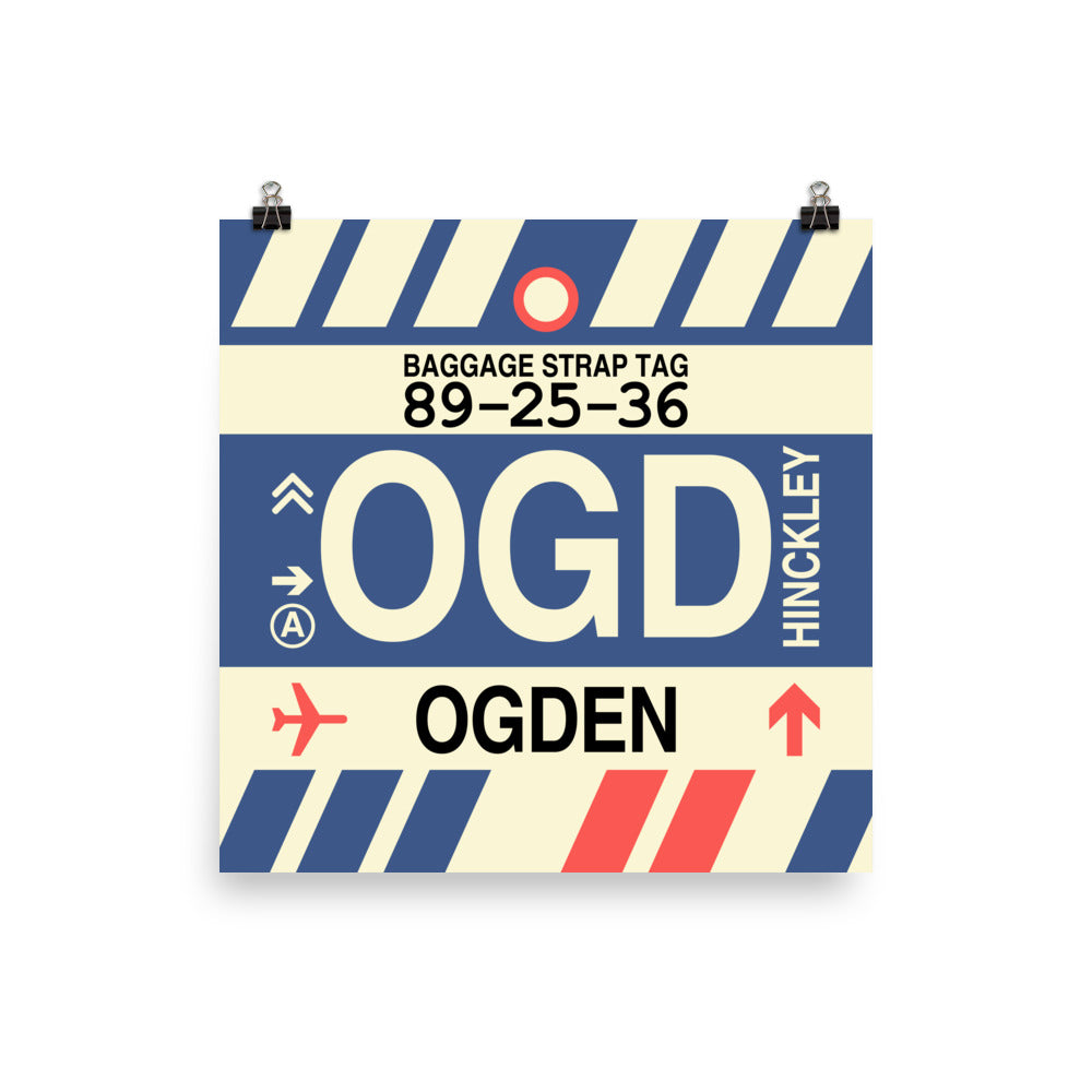 OGD Ogden Poster Print • Jet Age Baggage Tag Design • YHM Designs - Image 02