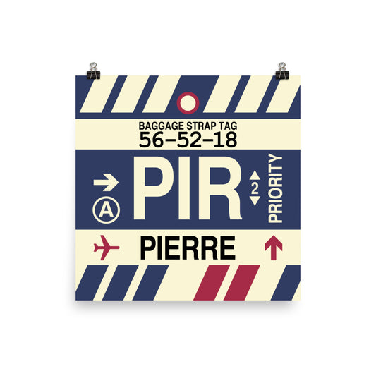 PIR Pierre Poster Print • Jet Age Baggage Tag Design • YHM Designs - Image 02