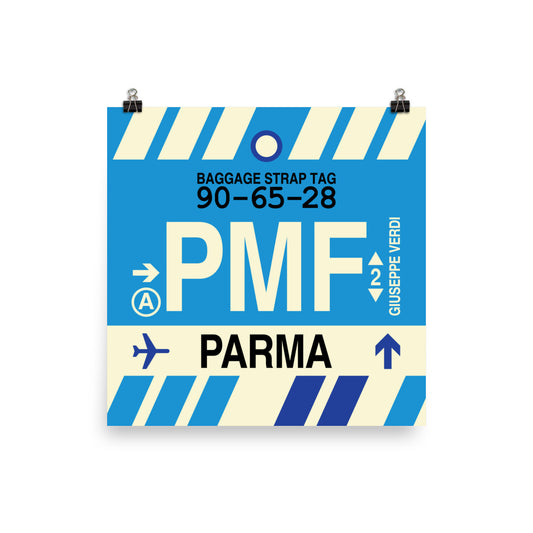 PMF Parma Poster Print • Jet Age Baggage Tag Design • YHM Designs - Image 02