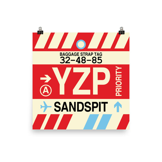 YZP Sandspit Poster Print • Jet Age Baggage Tag Design • YHM Designs - Image 02