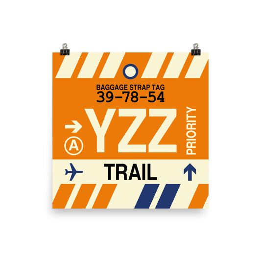 YZZ Trail Poster Print • Jet Age Baggage Tag Design • YHM Designs - Image 02