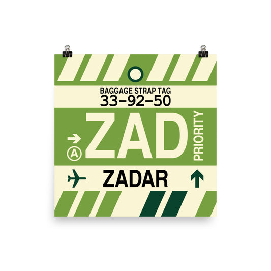 ZAD Zadar Poster Print • Jet Age Baggage Tag Design • YHM Designs - Image 02