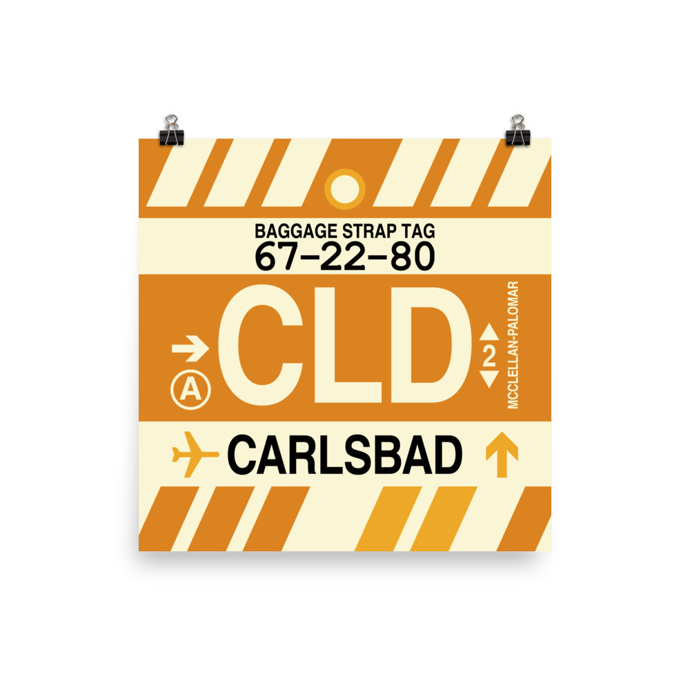 CLD Carlsbad Poster Print • Jet Age Baggage Tag Design • YHM Designs - Image 02