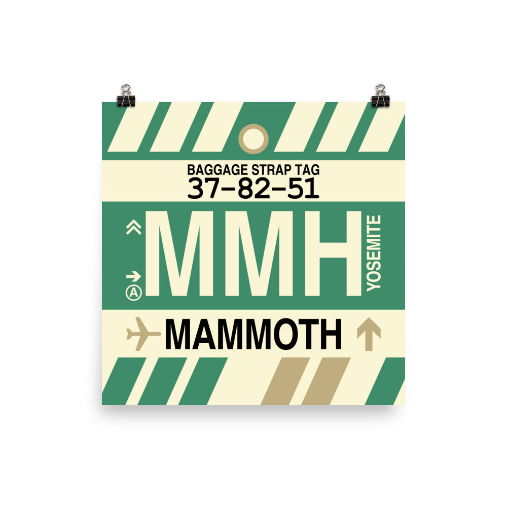MMH Mammoth Lakes Poster Print • Jet Age Baggage Tag Design • YHM Designs - Image 02
