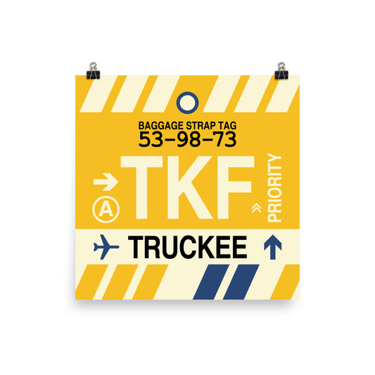 TKF Truckee Poster Print • Jet Age Baggage Tag Design • YHM Designs - Image 02