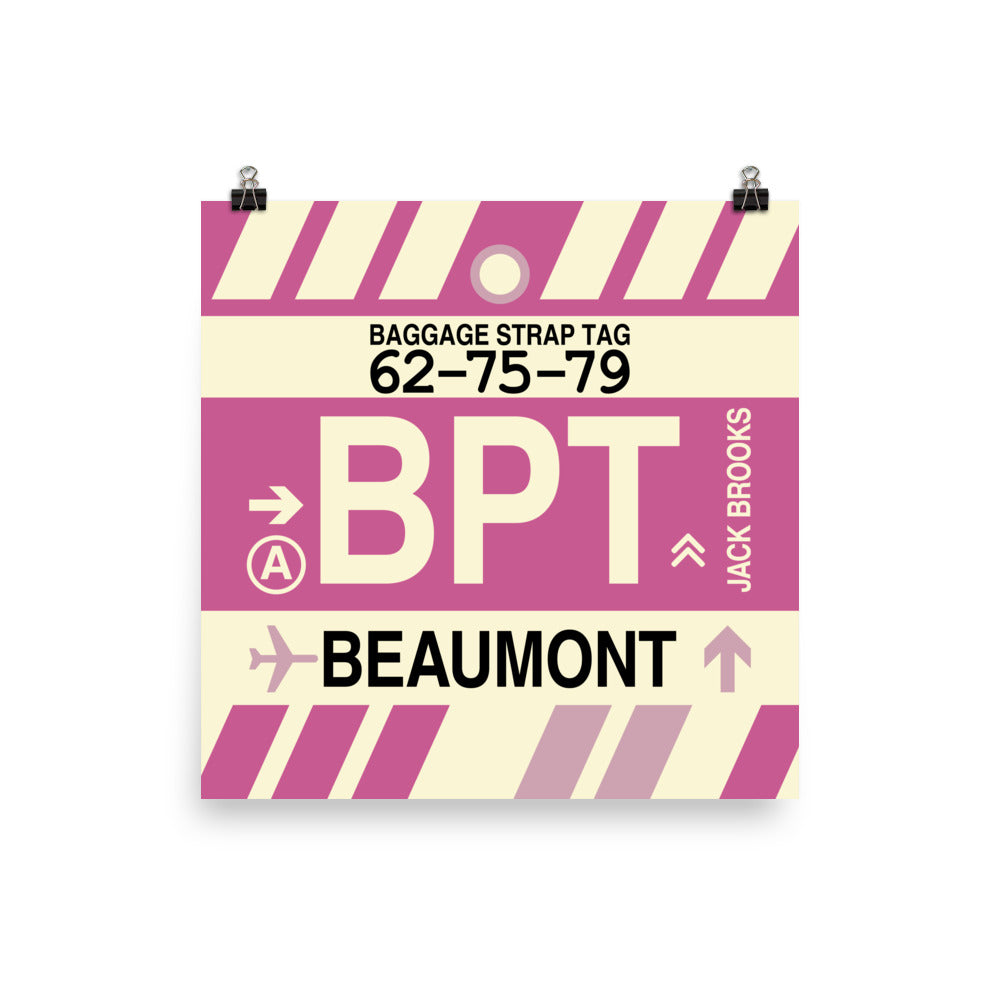 BPT Beaumont Poster Print • Jet Age Baggage Tag Design • YHM Designs - Image 02