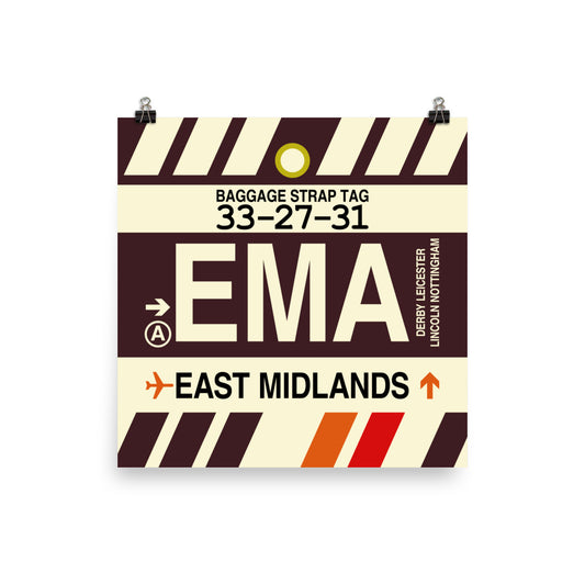 Travel-Themed Poster Print • EMA East Midlands Souvenir • YHM Designs - Image 02