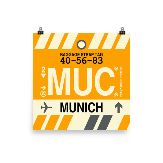 Travel-Themed Poster Print • MUC Munich • YHM Designs - Image 02