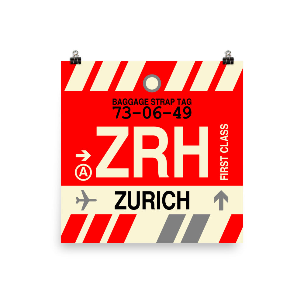 Travel-Themed Poster Print • ZRH Zurich Souvenir • YHM Designs - Image 02
