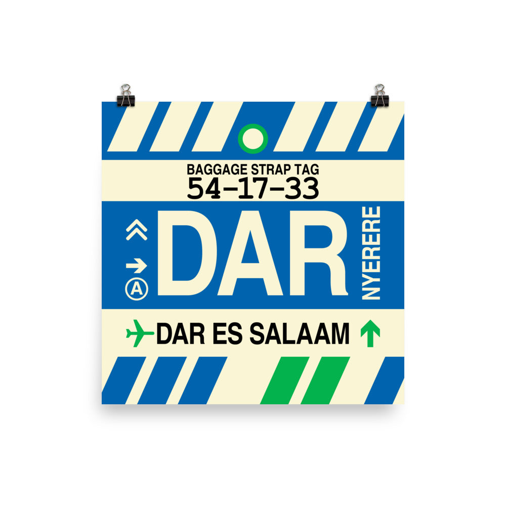 DAR Dar es Salaam Poster Print • Jet Age Baggage Tag Design • YHM Designs - Image 03