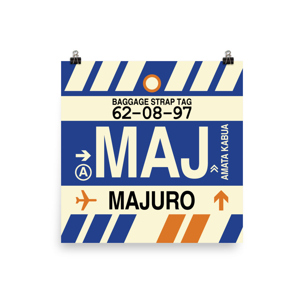 MAJ Majuro Poster Print • Jet Age Baggage Tag Design • YHM Designs - Image 03