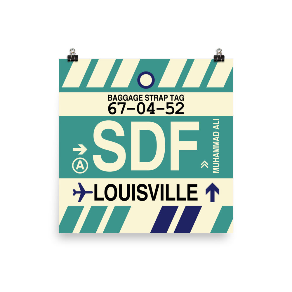 SDF Louisville Poster Print • Jet Age Baggage Tag Design • YHM Designs - Image 03