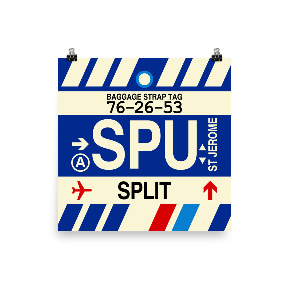 SPU Split Poster Print • Jet Age Baggage Tag Design • YHM Designs - Image 03