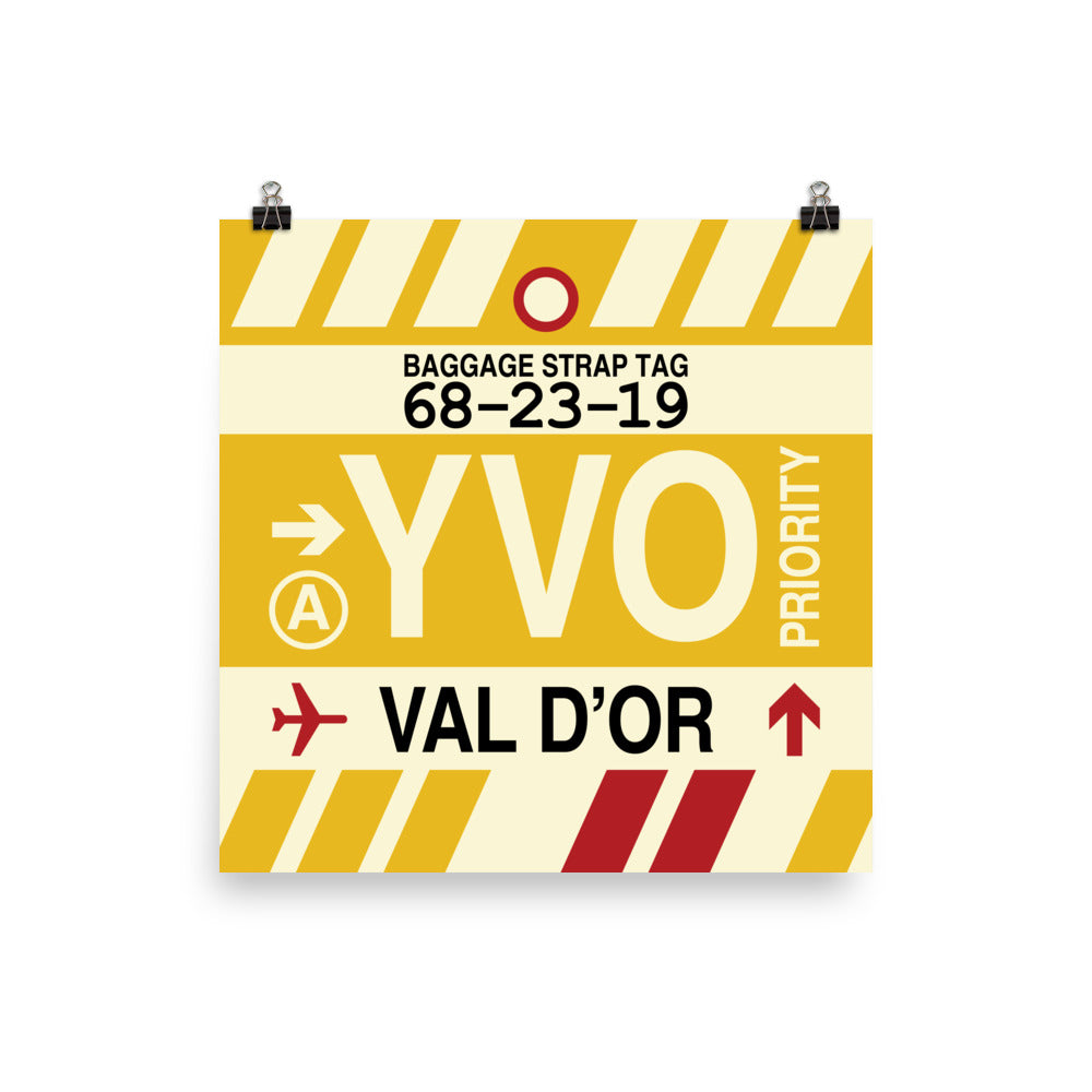 YVO Val D'Or Poster Print • Jet Age Baggage Tag Design • YHM Designs - Image 03