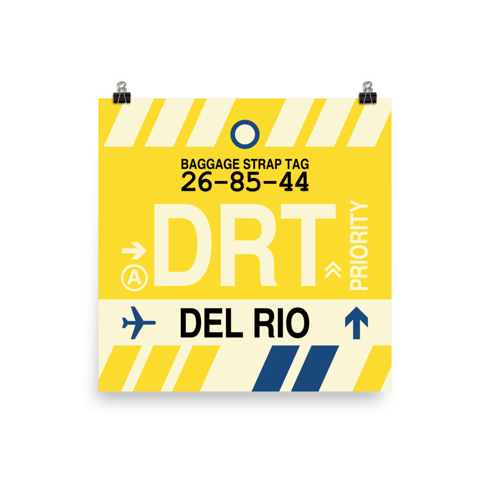 DRT Del Rio Poster Print • Jet Age Baggage Tag Design • YHM Designs - Image 03