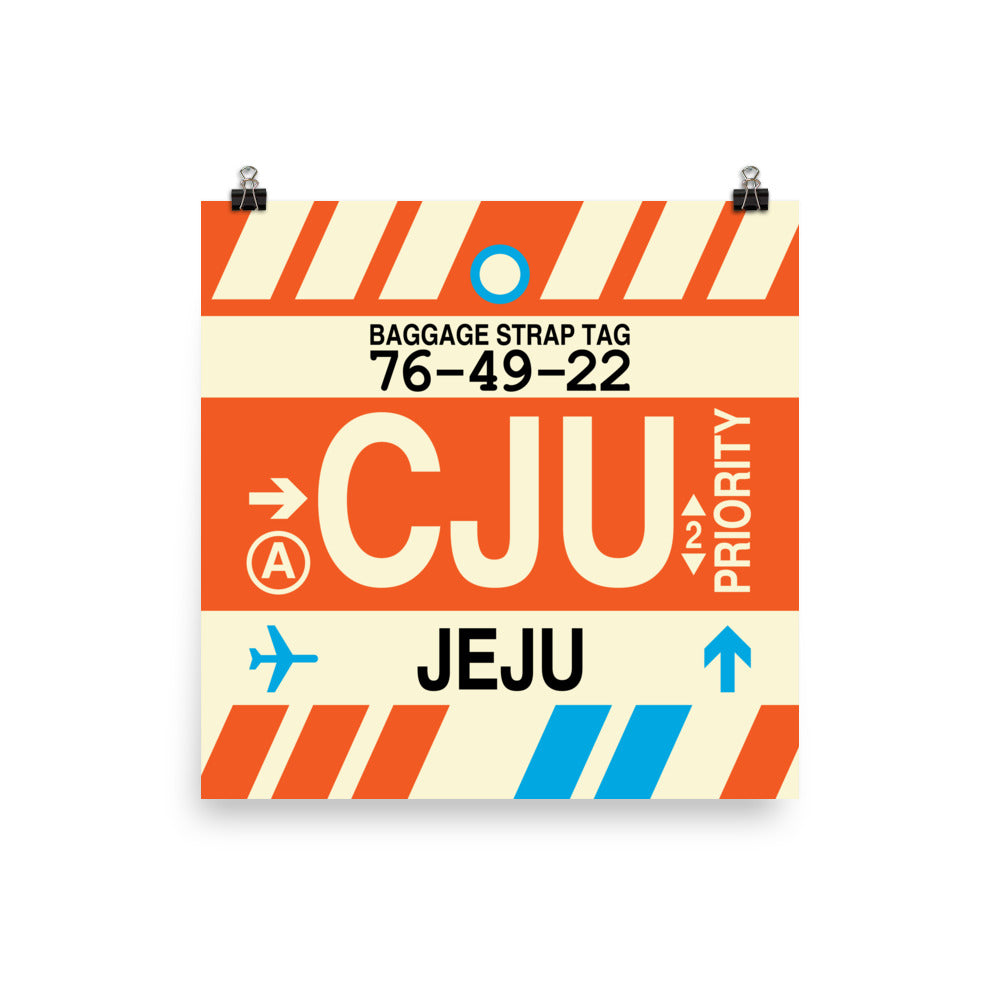 CJU Jeju Poster Print • Jet Age Baggage Tag Design • YHM Designs - Image 03