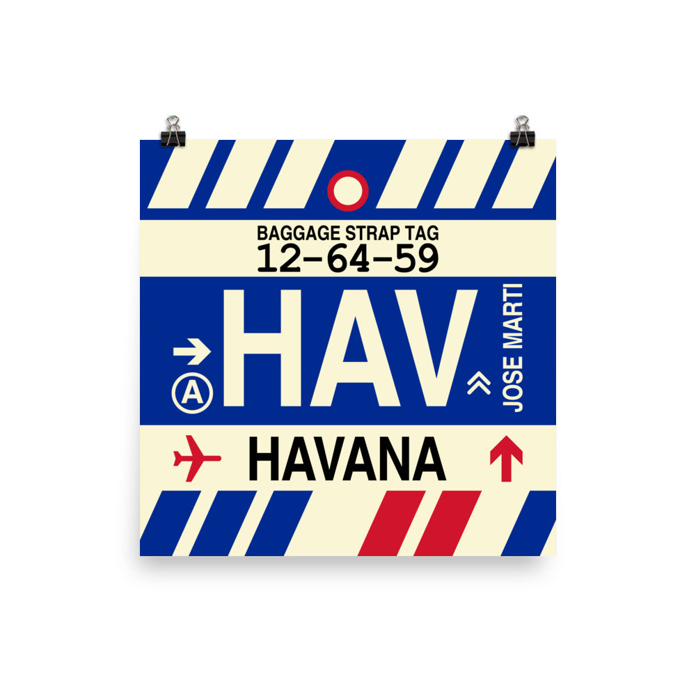 HAV Havana Poster Print • Jet Age Baggage Tag Design • YHM Designs - Image 01