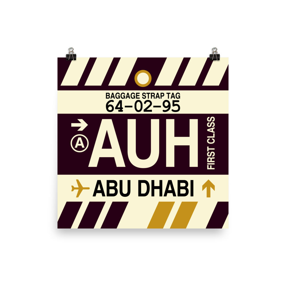 Travel-Themed Poster Print • AUH Abu Dhabi • YHM Designs - Image 03