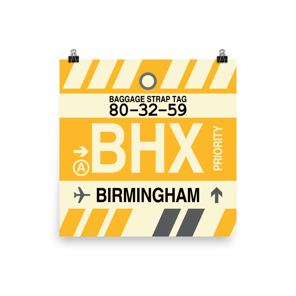 Travel-Themed Poster Print • BHX Birmingham • YHM Designs - Image 03