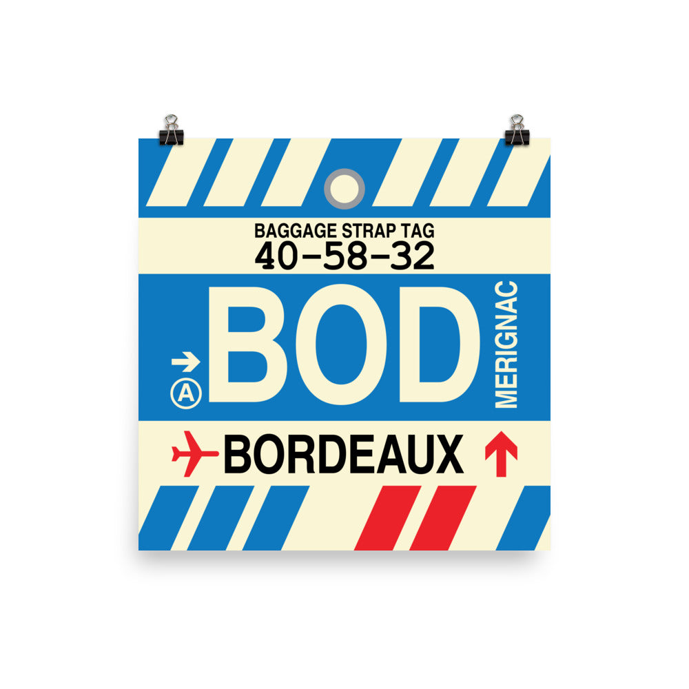 Travel-Themed Poster Print • BOD Bordeaux • YHM Designs - Image 03