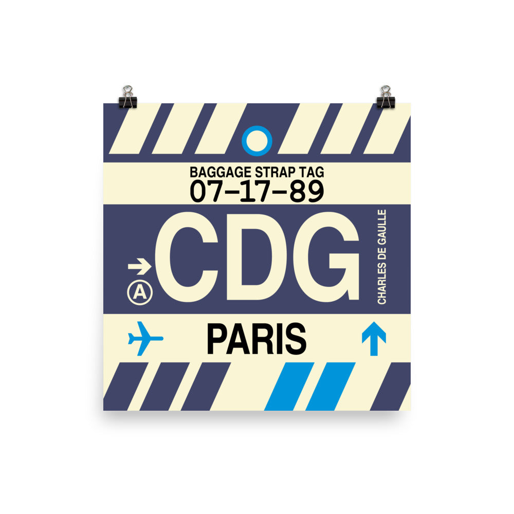 Travel-Themed Poster Print • CDG Paris • YHM Designs - Image 03
