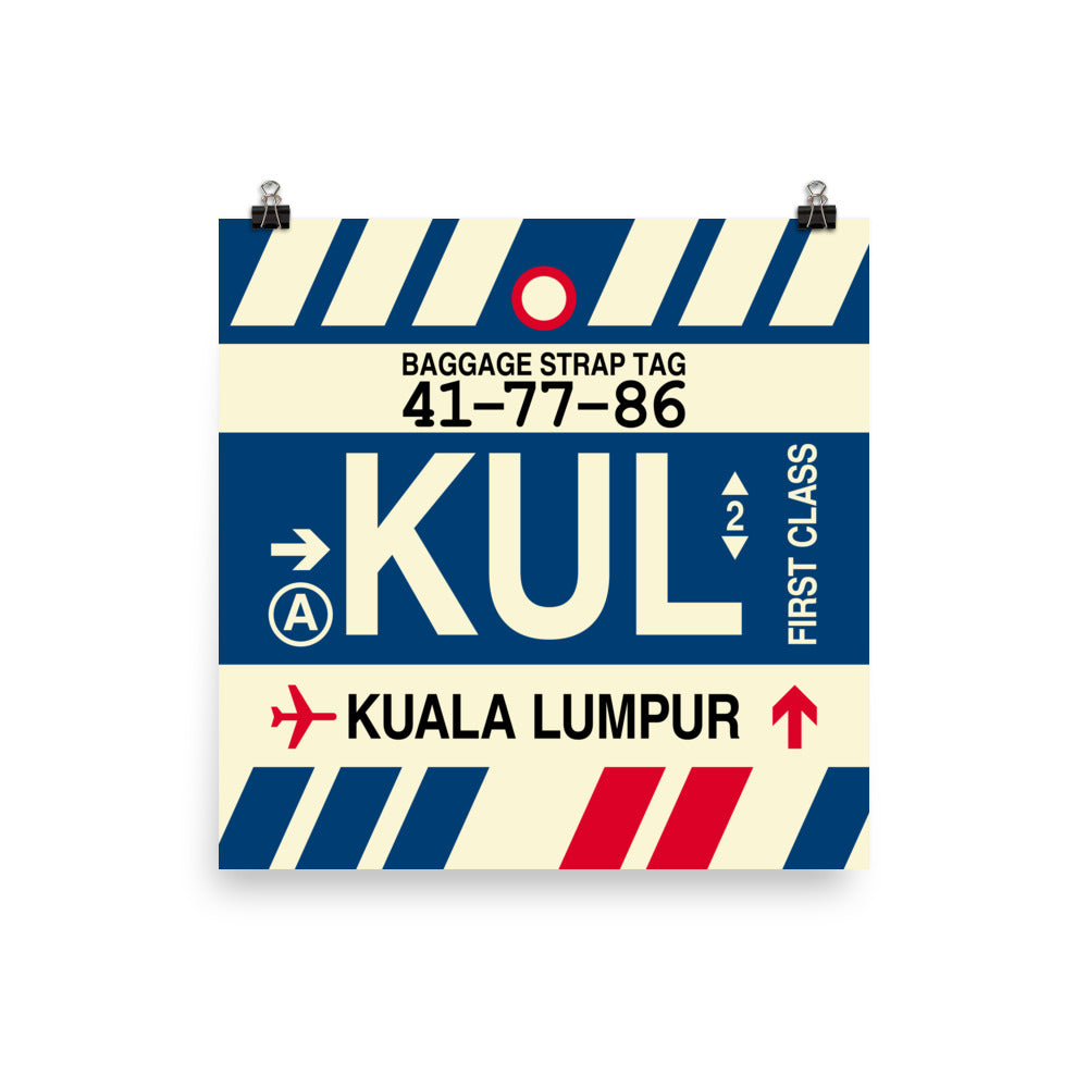 Travel-Themed Poster Print • KUL Kuala Lumpur Souvenir • YHM Designs - Image 03