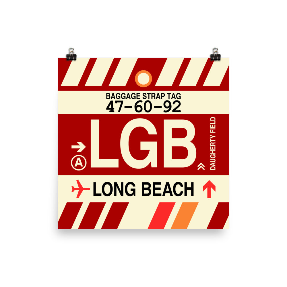 Travel-Themed Poster Print • LGB Long Beach • YHM Designs - Image 03