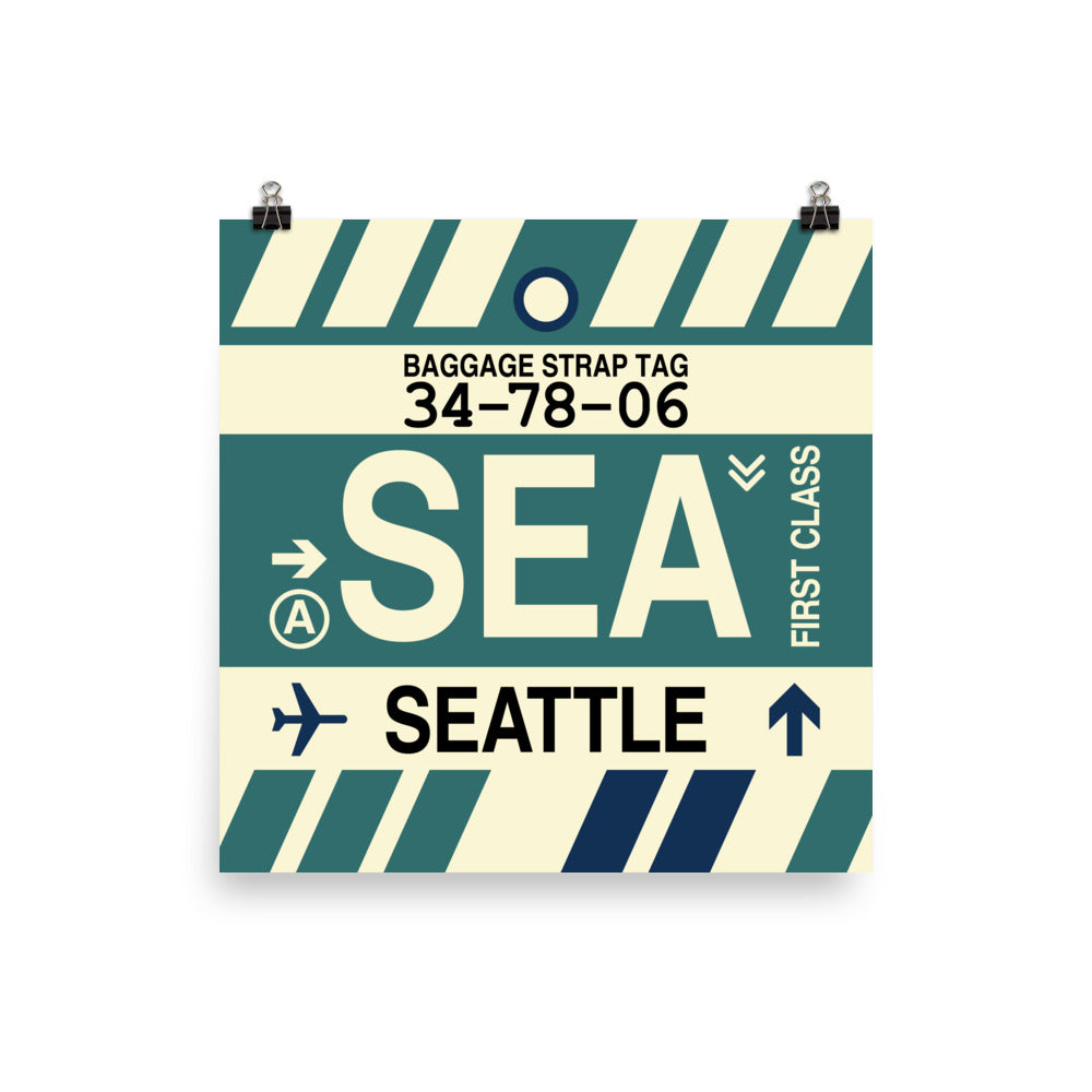 Travel-Themed Poster Print • SEA Seattle • YHM Designs - Image 03