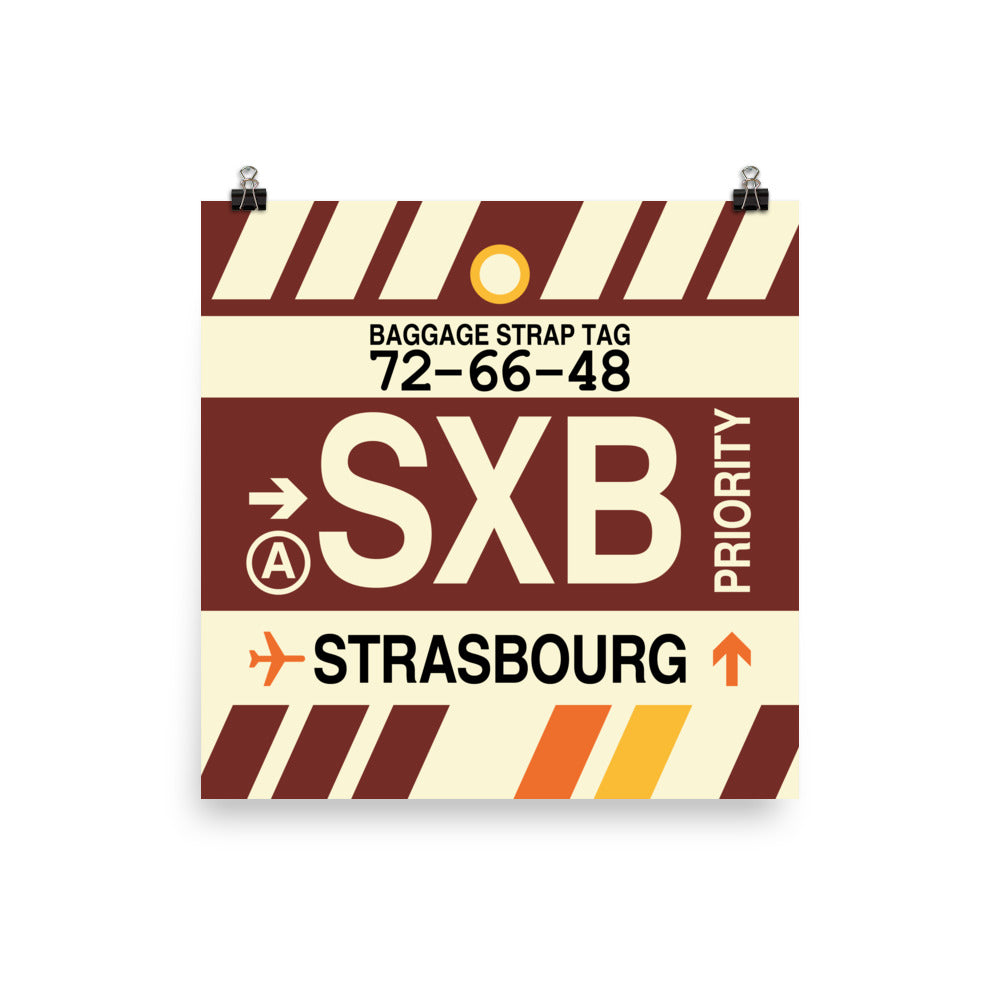 Travel-Themed Poster Print • SXB Strasbourg • YHM Designs - Image 03