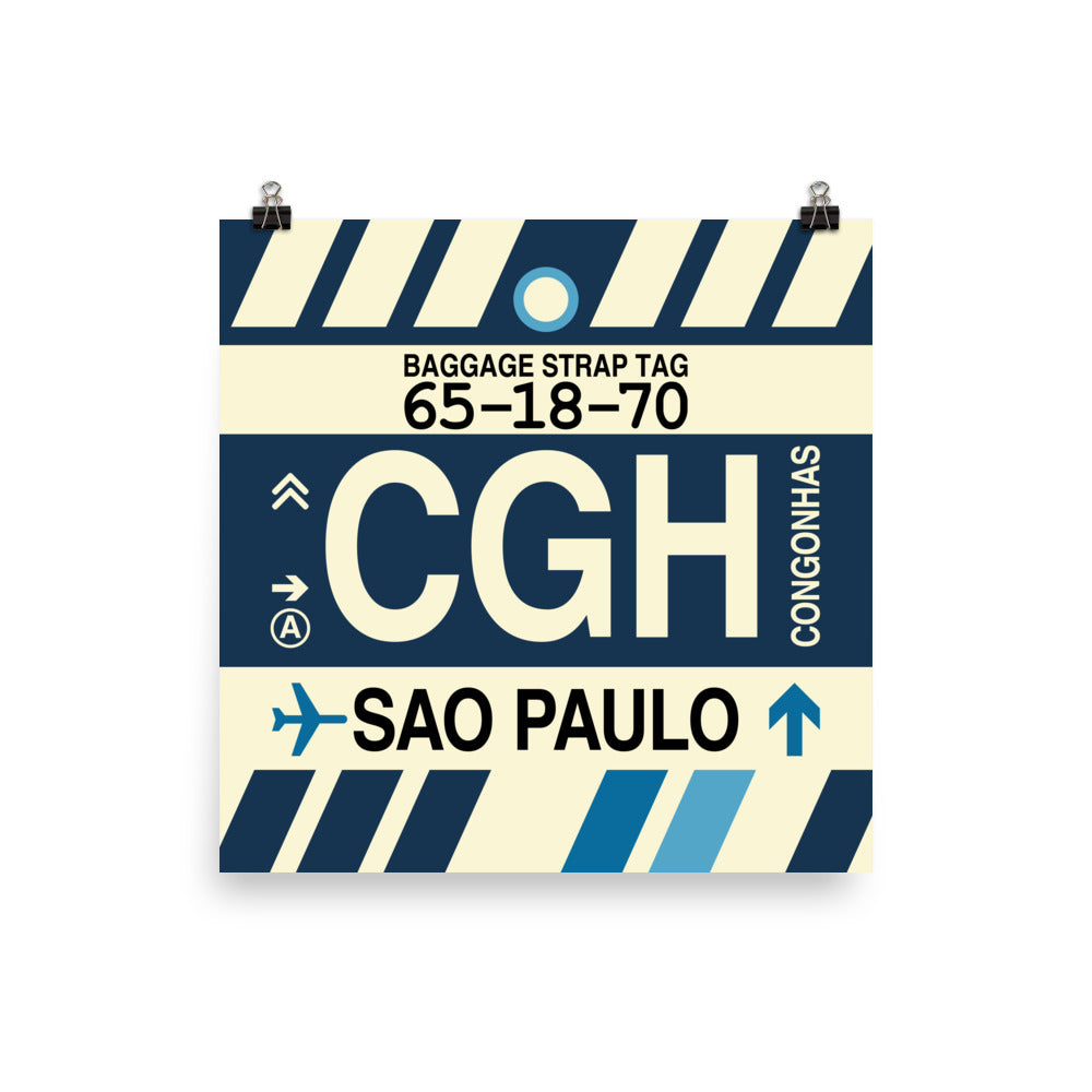 CGH Sao Paulo Poster Print • Jet Age Baggage Tag Design • YHM Designs - Image 04