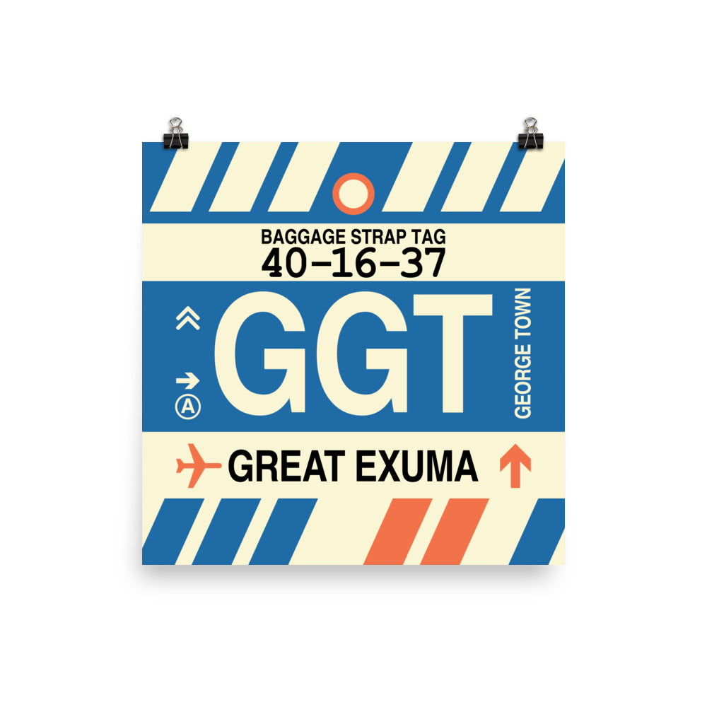 GGT Great Exuma Poster Print • Jet Age Baggage Tag Design • YHM Designs - Image 04