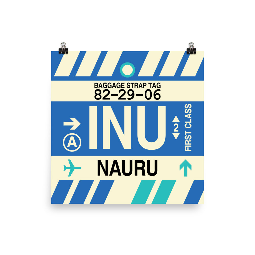 INU Nauru Poster Print • Jet Age Baggage Tag Design • YHM Designs - Image 04