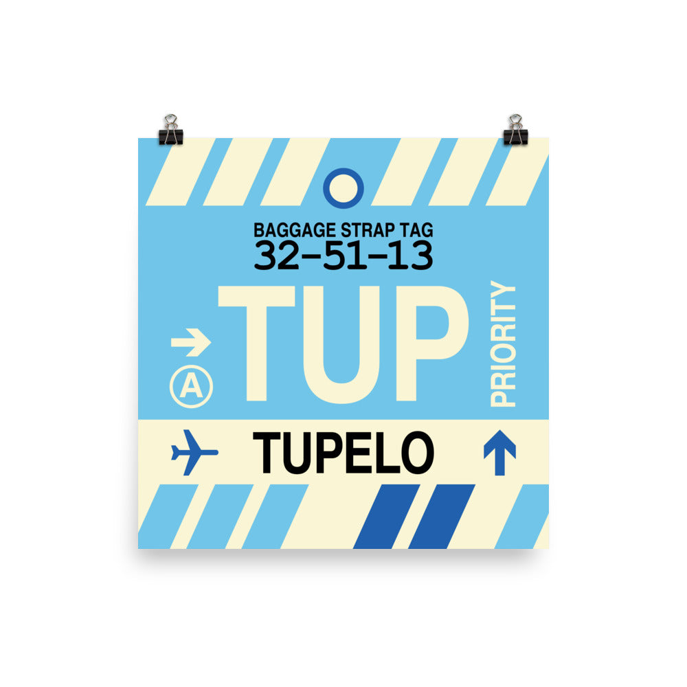 TUP Tupelo Poster Print • Jet Age Baggage Tag Design • YHM Designs - Image 04