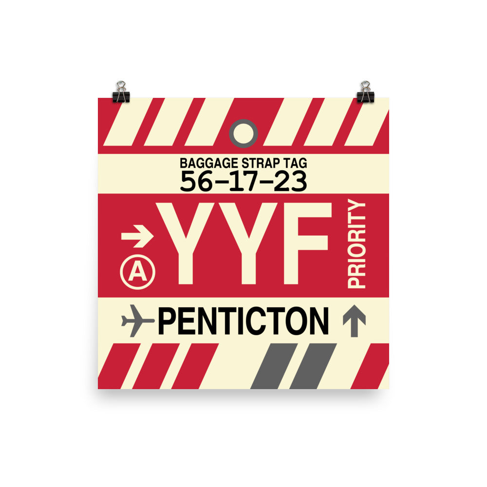 YYF Penticton Poster Print • Jet Age Baggage Tag Design • YHM Designs - Image 04