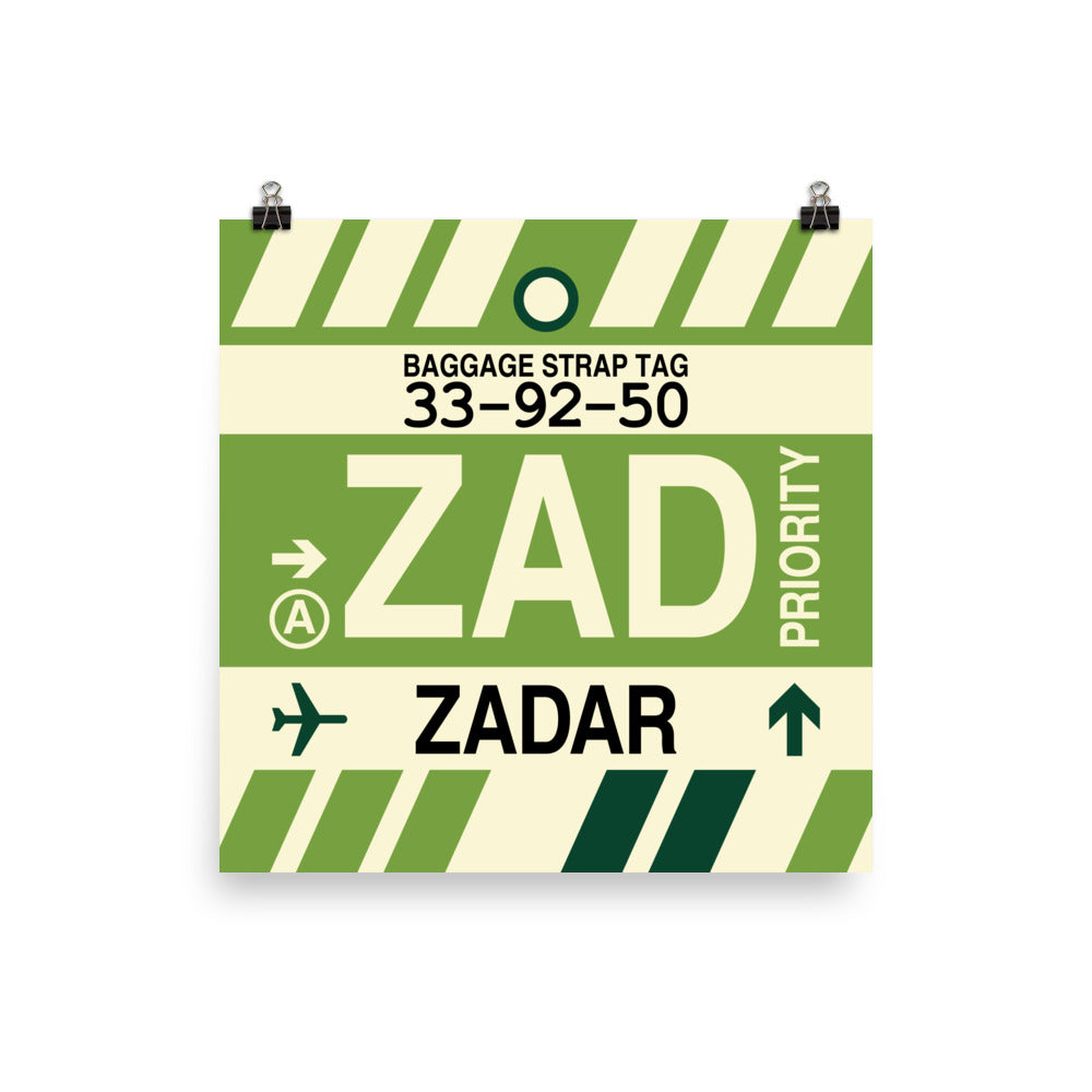 ZAD Zadar Poster Print • Jet Age Baggage Tag Design • YHM Designs - Image 04