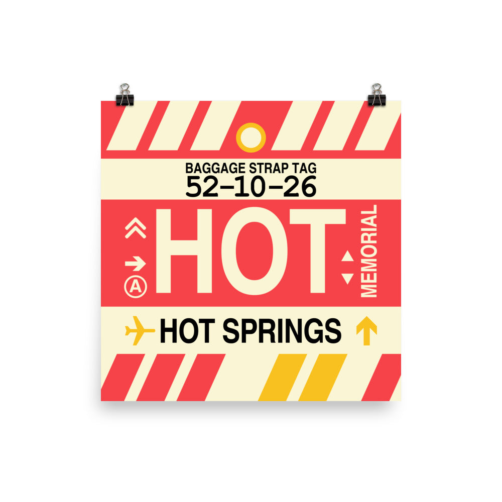 HOT Hot Springs Poster Print • Jet Age Baggage Tag Design • YHM Designs - Image 04