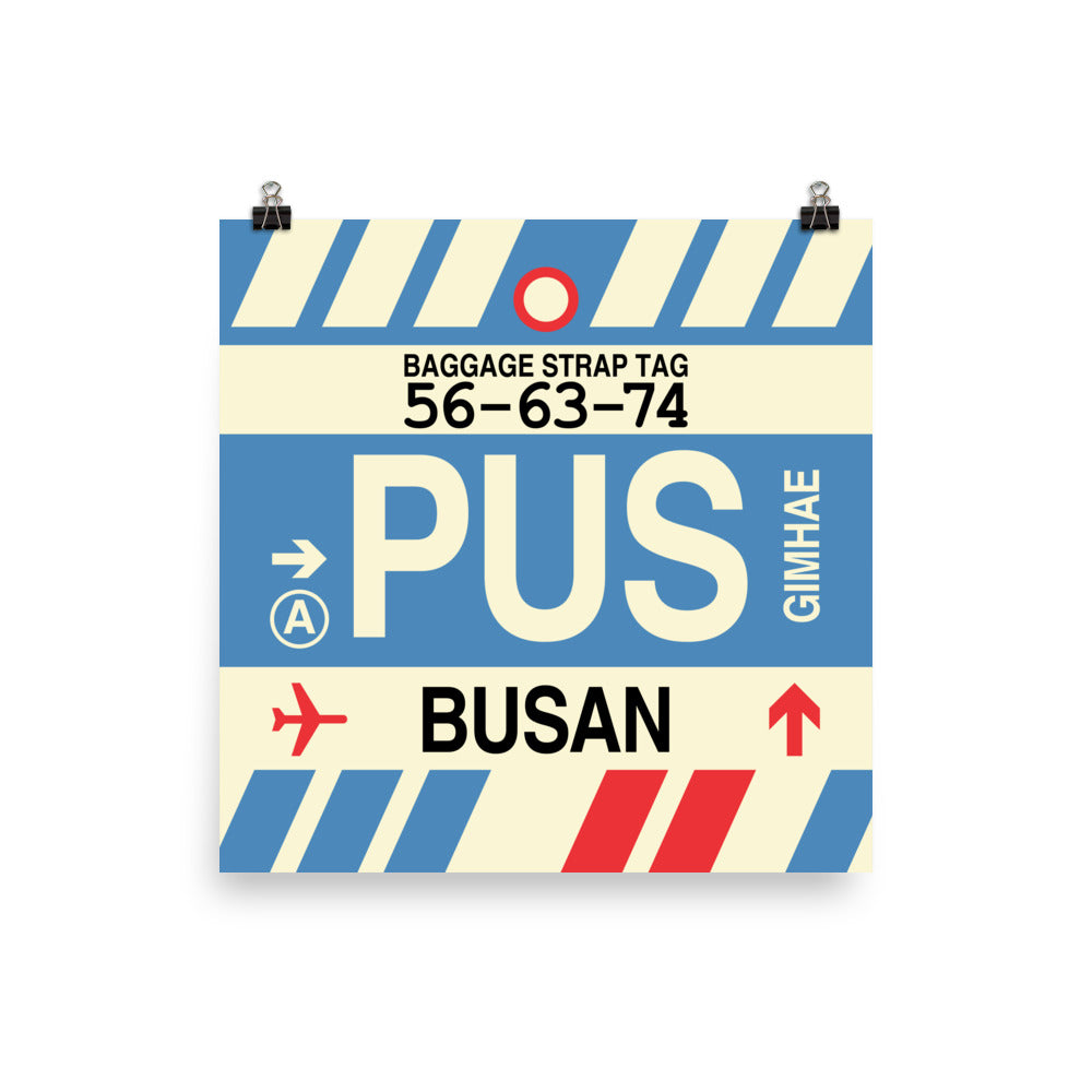 PUS Busan Poster Print • Jet Age Baggage Tag Design • YHM Designs - Image 04