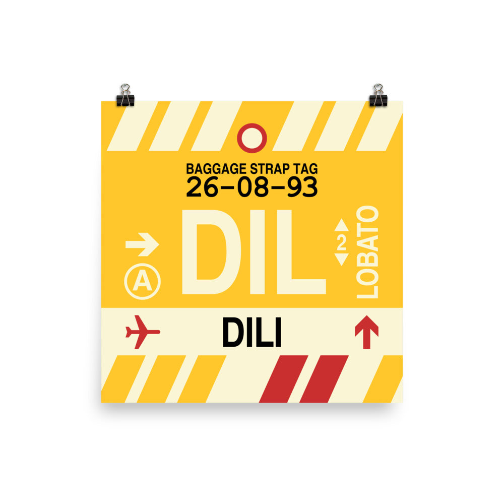 DIL Dili Poster Print • Jet Age Baggage Tag Design • YHM Designs - Image 04