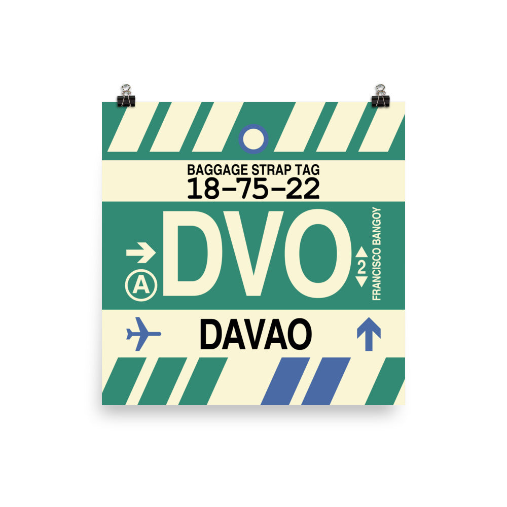 DVO Davao Poster Print • Jet Age Baggage Tag Design • YHM Designs - Image 04