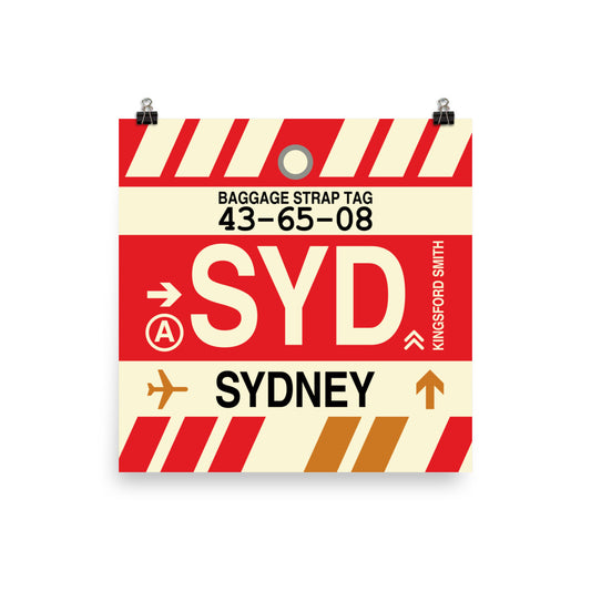 Travel-Themed Poster Print • SYD Sydney • YHM Designs - Image 02