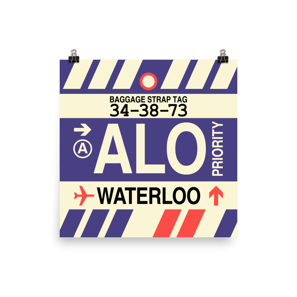ALO Waterloo Poster Print • Jet Age Baggage Tag Design • YHM Designs - Image 05