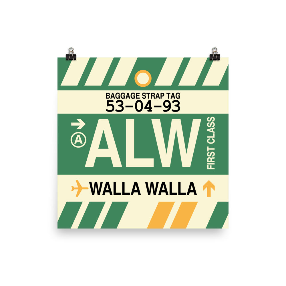 ALW Walla Walla Poster Print • Jet Age Baggage Tag Design • YHM Designs - Image 05