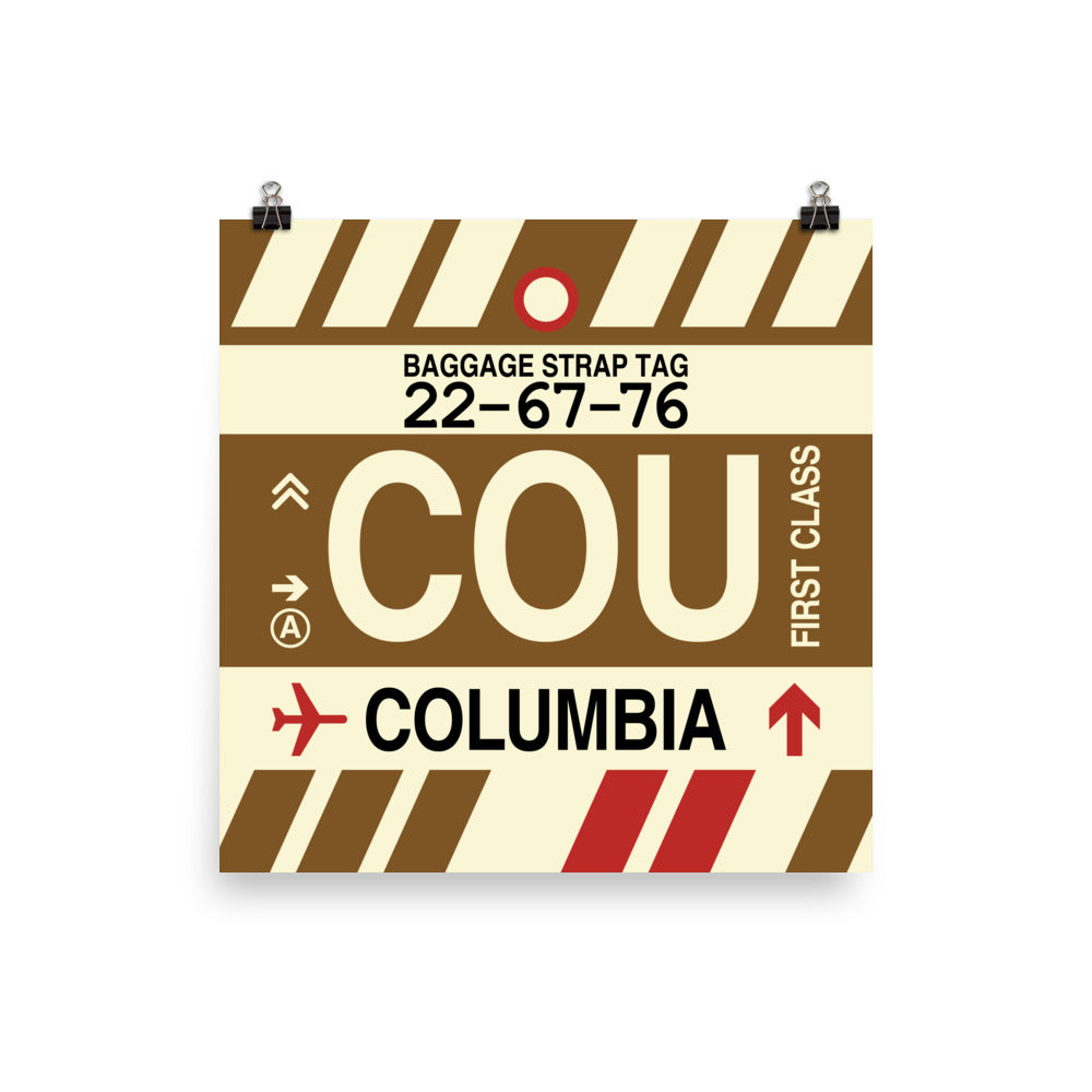 COU Columbia Poster Print • Jet Age Baggage Tag Design • YHM Designs - Image 05