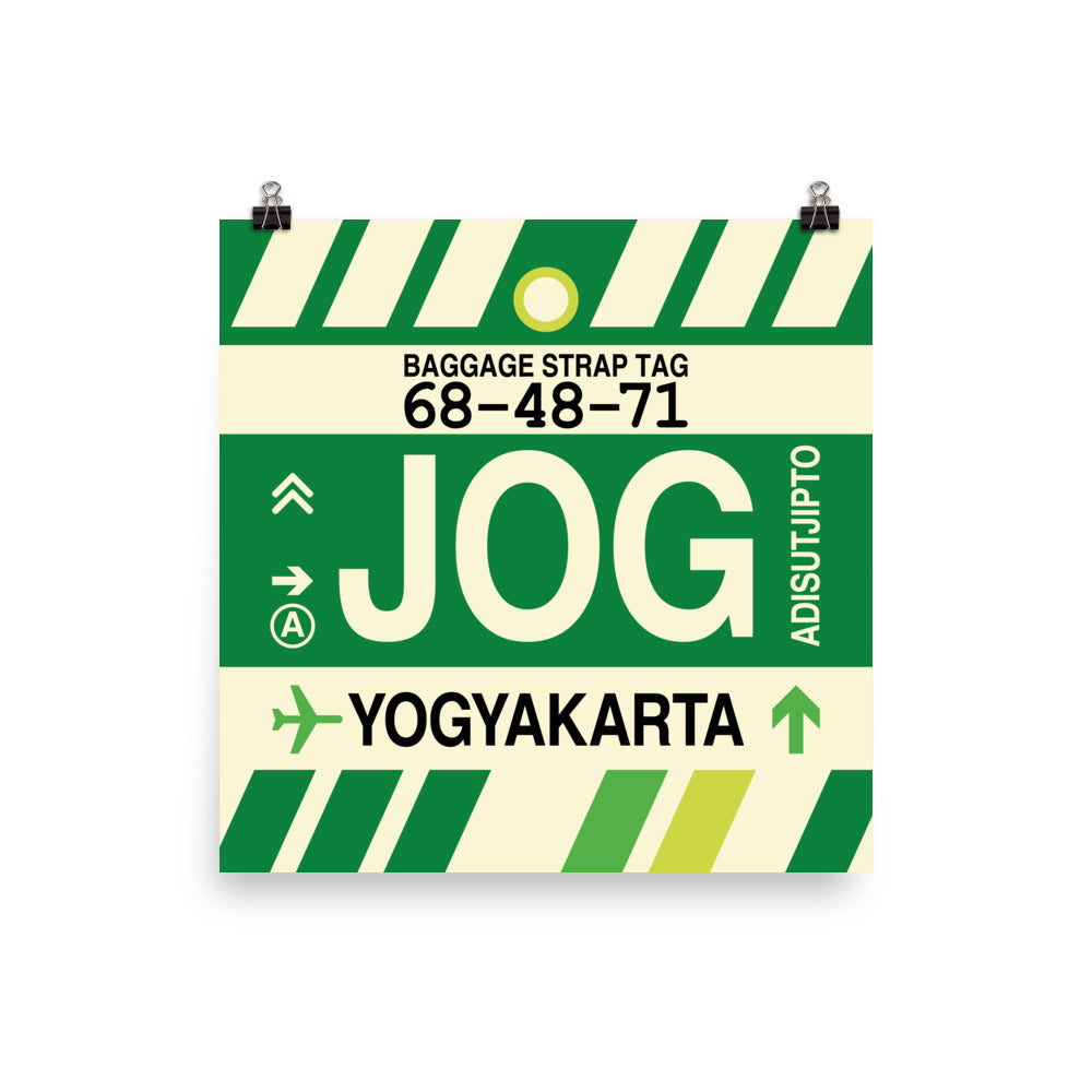 JOG Yogyakarta Poster Print • Jet Age Baggage Tag Design • YHM Designs - Image 05