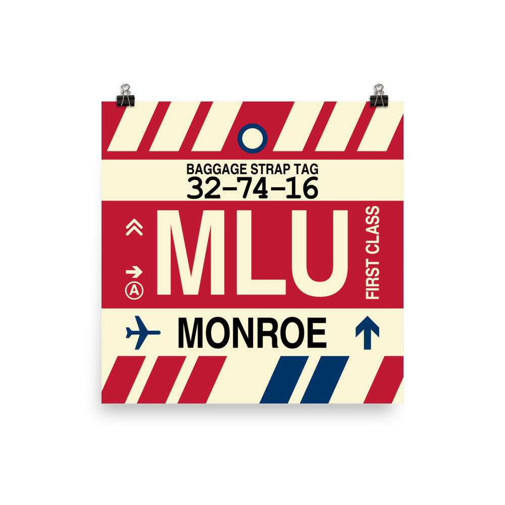 MLU Monroe Poster Print • Jet Age Baggage Tag Design • YHM Designs - Image 05