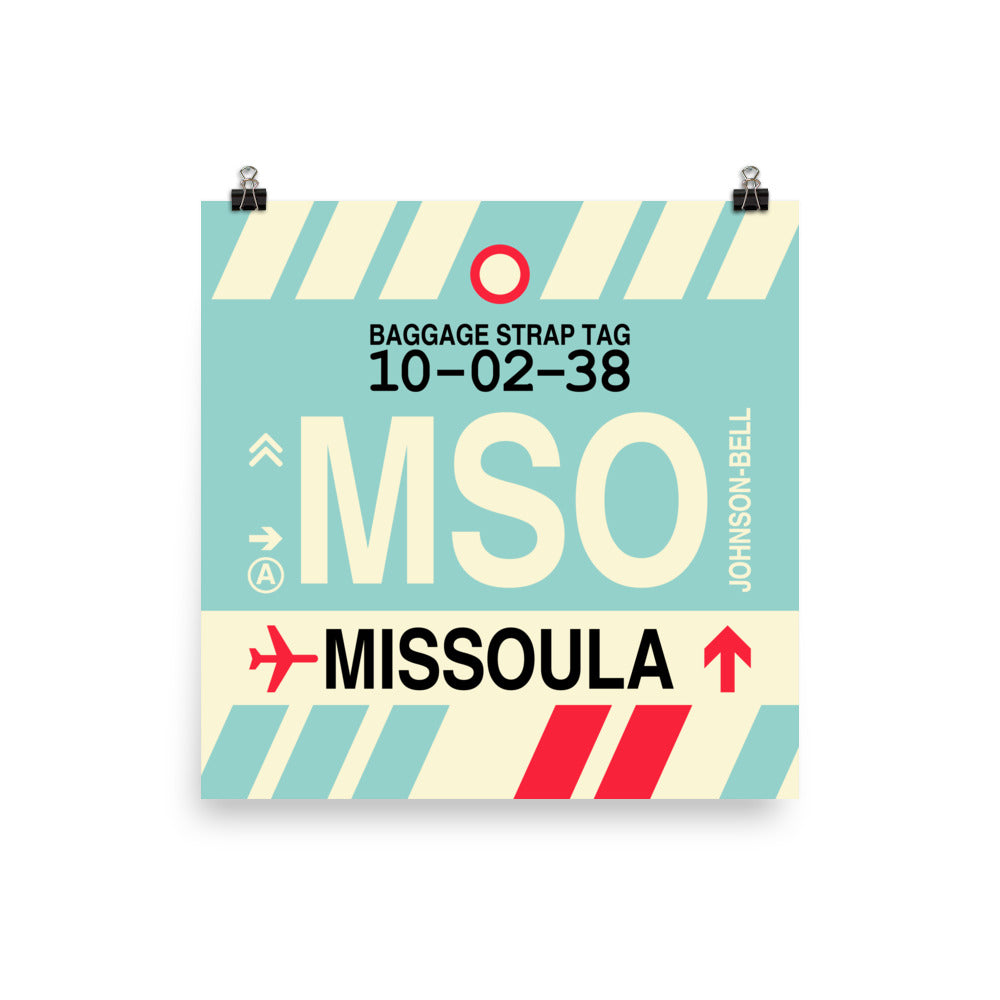 MSO Missoula Poster Print • Jet Age Baggage Tag Design • YHM Designs - Image 05