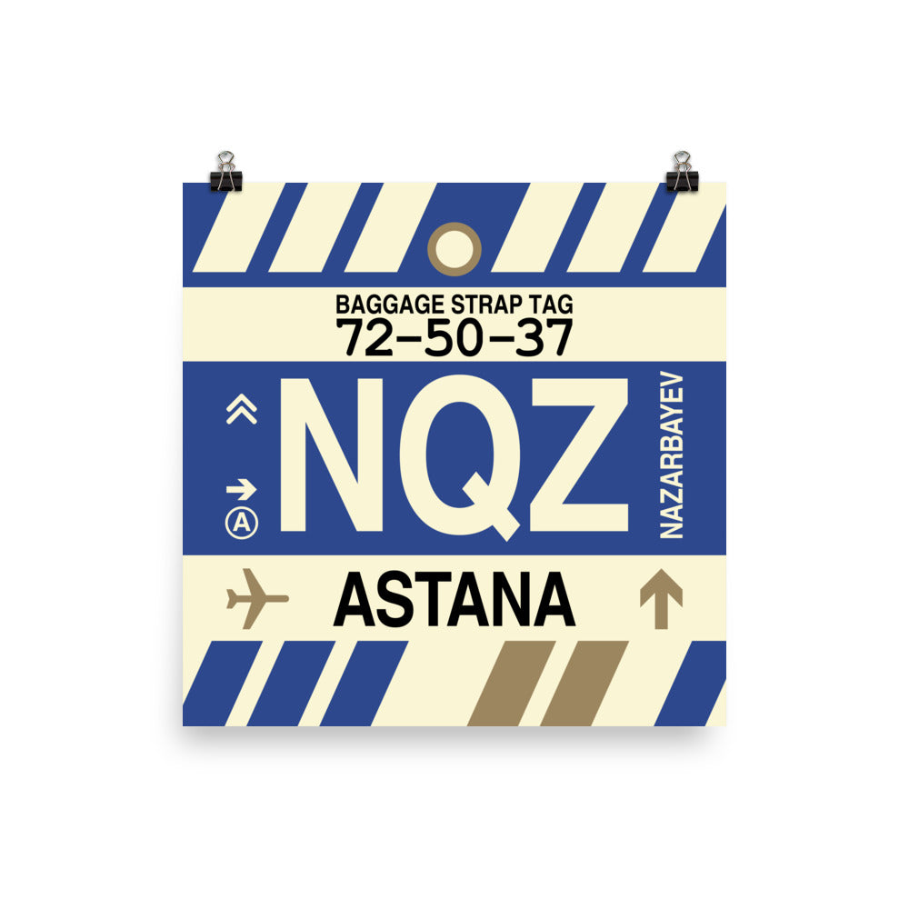 NQZ Astana Poster Print • Jet Age Baggage Tag Design • YHM Designs - Image 05