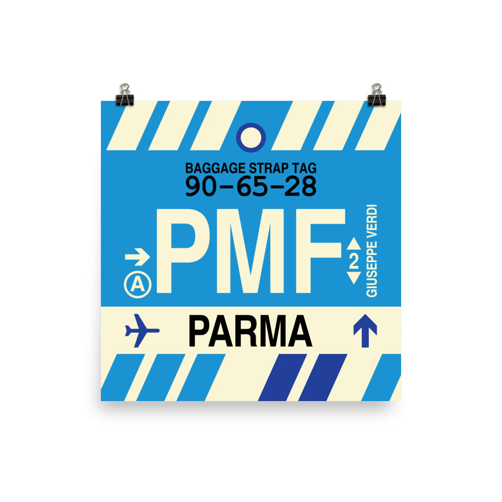 PMF Parma Poster Print • Jet Age Baggage Tag Design • YHM Designs - Image 05