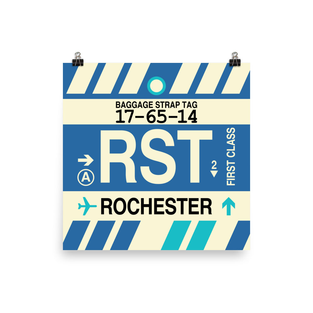 RST Rochester Poster Print • Jet Age Baggage Tag Design • YHM Designs - Image 05