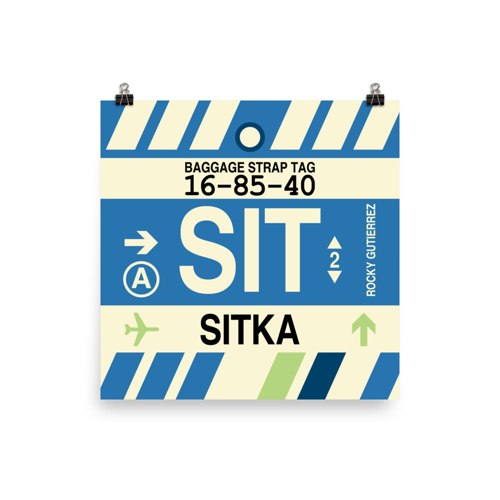 SIT Sitka Poster Print • Jet Age Baggage Tag Design • YHM Designs - Image 05